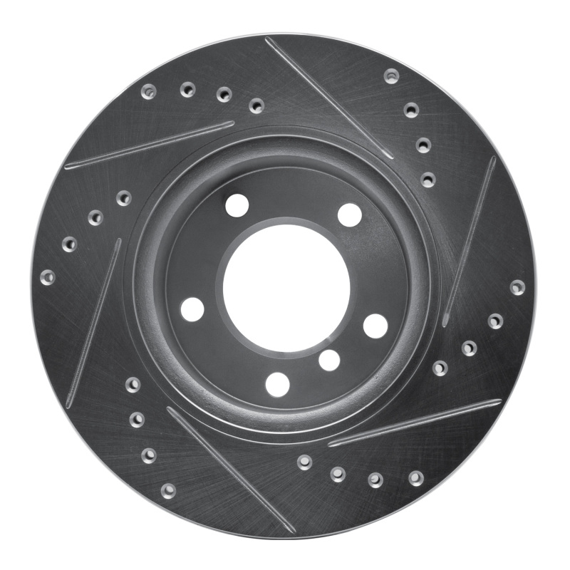 BMW 120i Brake Rotor (1) - Front Left - R1 Concepts - Drilled & Slotted - Silver - `05-`07